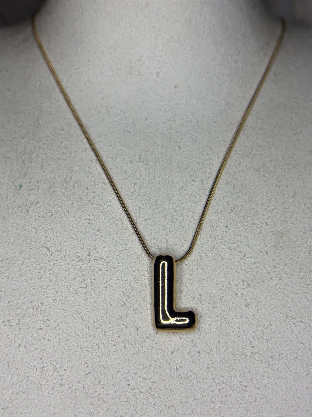 Gold bubble 'L' Pendant Necklace - Women Jewelry